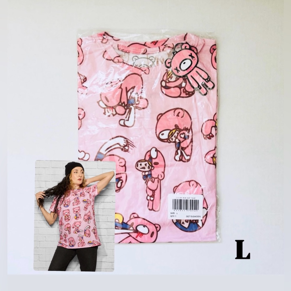 Cakeworthy X Gloomy Bear AOP T-Shirt Unisex Size L